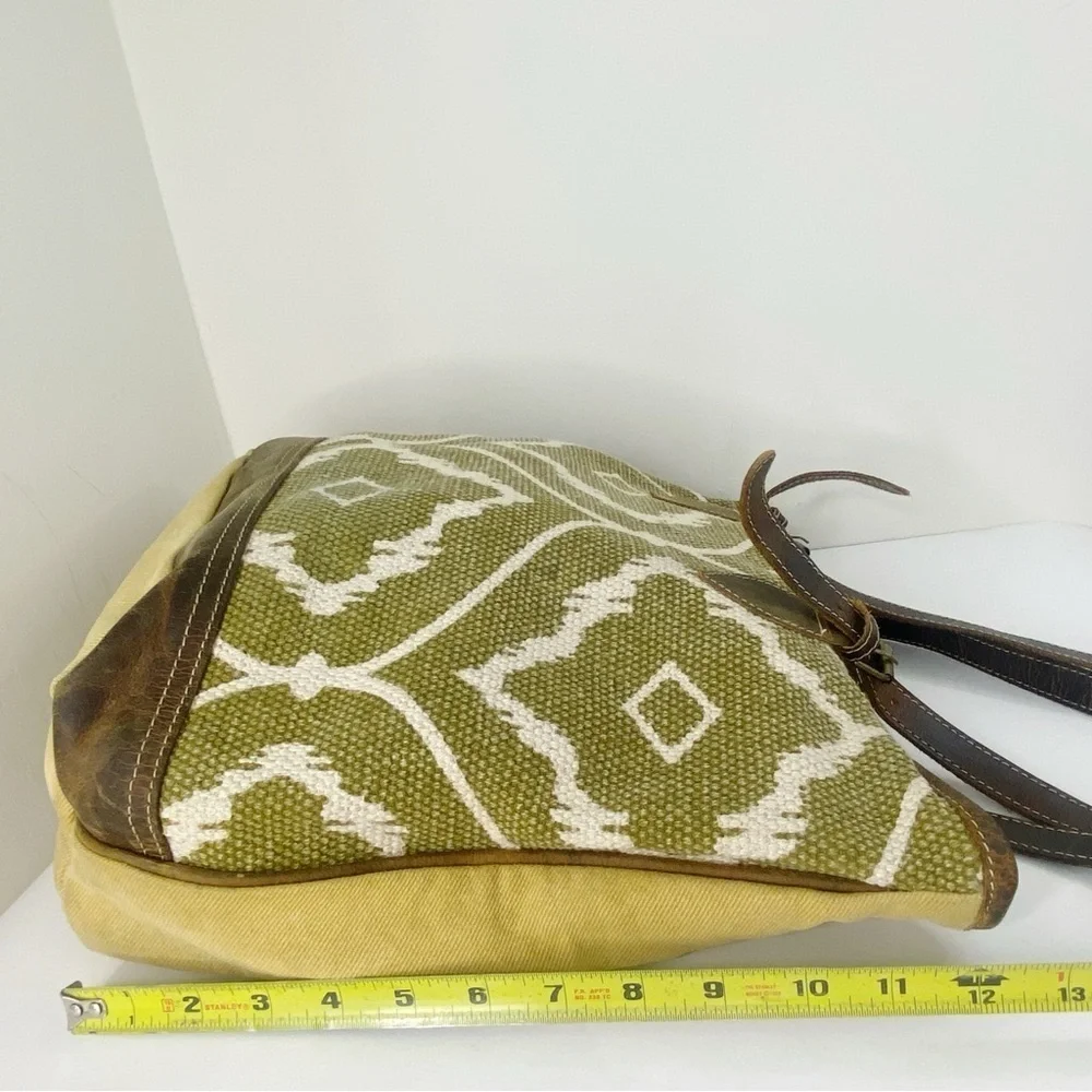 Myra Bag Canvas and Leather Adjustable Shoulder Bag Tote Purse Cotton